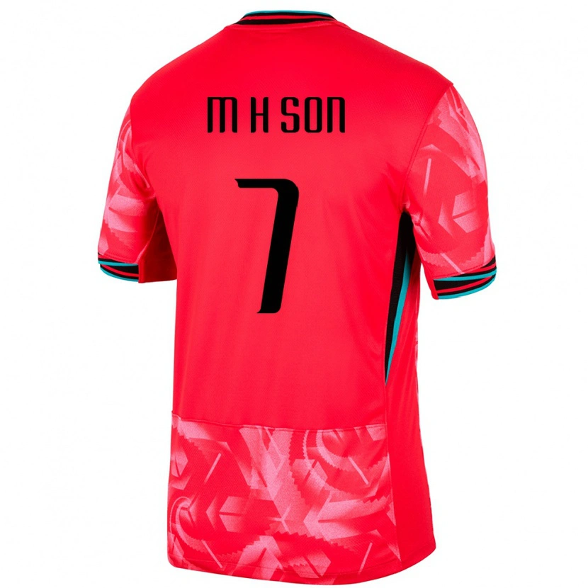 Danxen Enfant Maillot Corée Du Sud Heung-Min Son #7 Rouge Tenues Domicile 24-26 T-Shirt