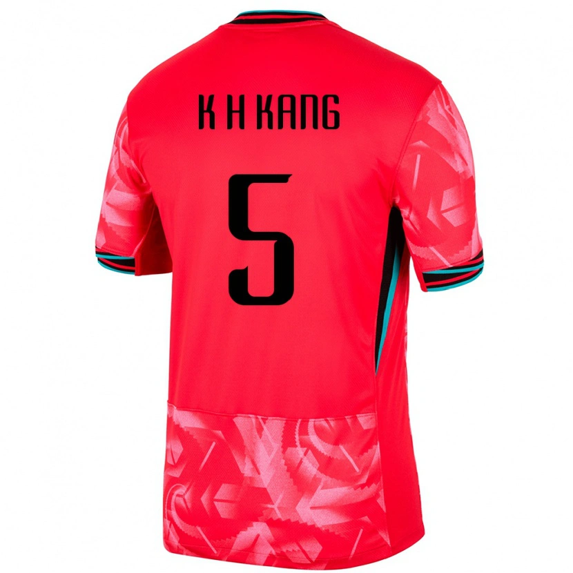 Danxen Enfant Maillot Corée Du Sud Kang Kyo Hun #5 Rouge Tenues Domicile 24-26 T-Shirt