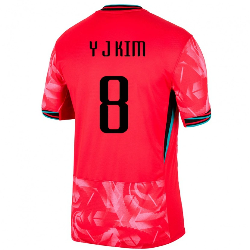 Danxen Enfant Maillot Corée Du Sud Kim Yun Ji #8 Rouge Tenues Domicile 24-26 T-Shirt