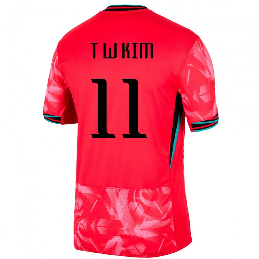 Danxen Enfant Maillot Corée Du Sud Kim Tae Wook #11 Rouge Tenues Domicile 24-26 T-Shirt