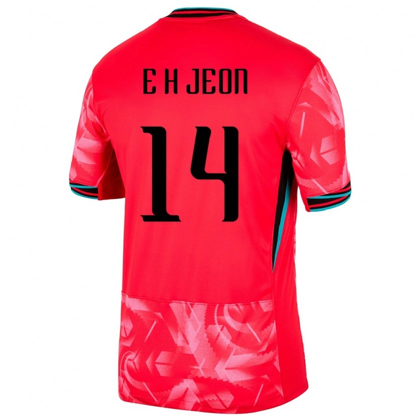 Danxen Enfant Maillot Corée Du Sud Jeon Eun Ha #14 Rouge Tenues Domicile 24-26 T-Shirt