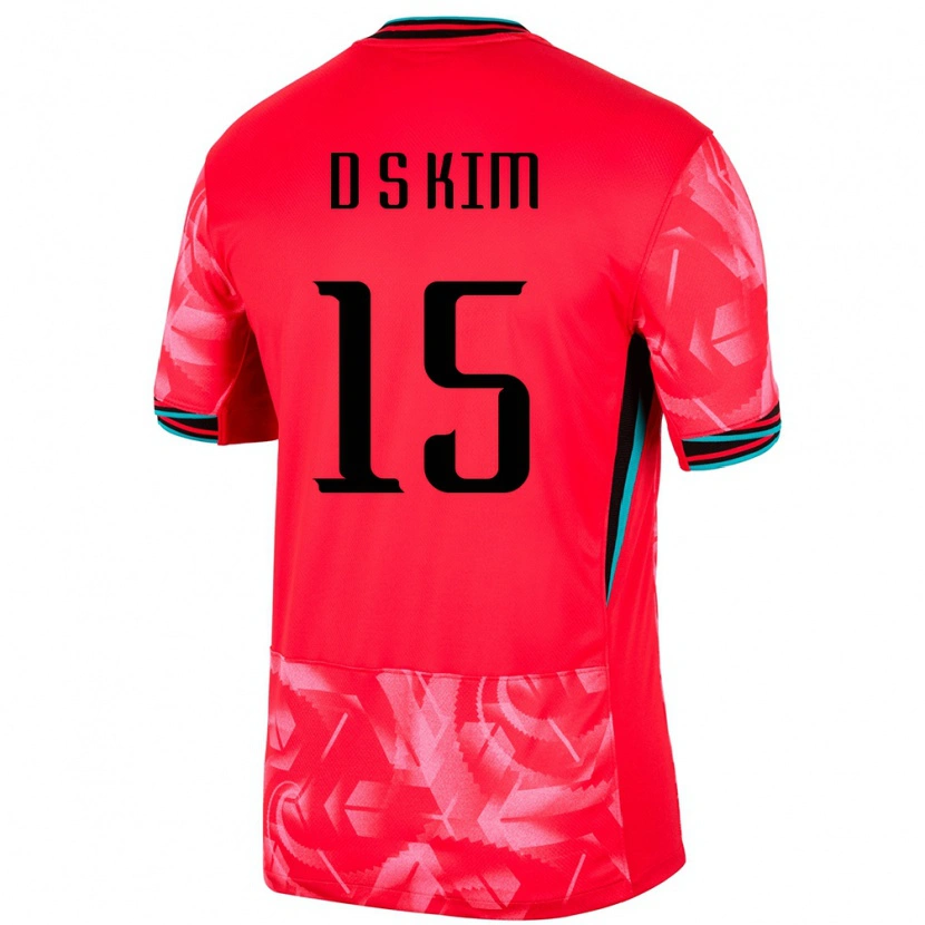 Danxen Enfant Maillot Corée Du Sud Kim Dong Seop #15 Rouge Tenues Domicile 24-26 T-Shirt
