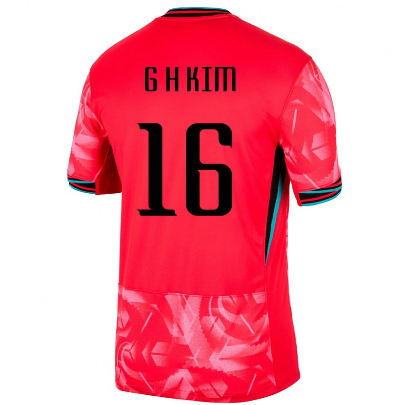 Danxen Enfant Maillot Corée Du Sud Kim Gyeong Hwan #16 Rouge Tenues Domicile 24-26 T-Shirt