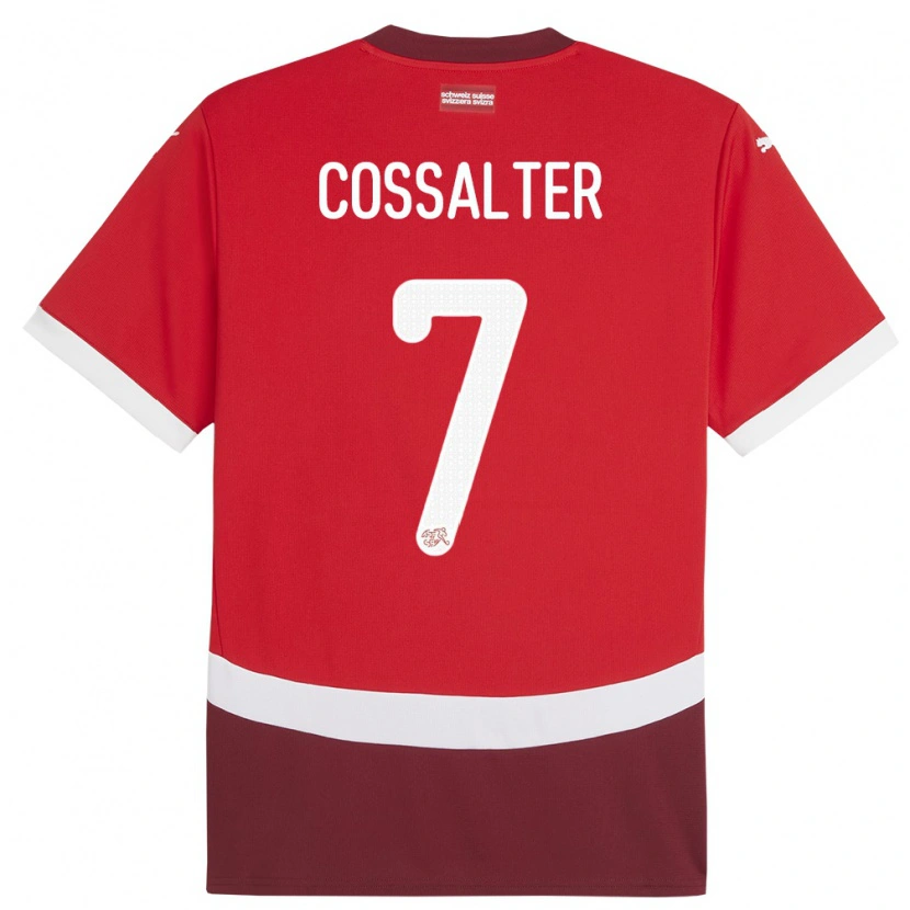 Danxen Enfant Maillot Suisse Ivan Cossalter #7 Rouge Tenues Domicile 24-26 T-Shirt