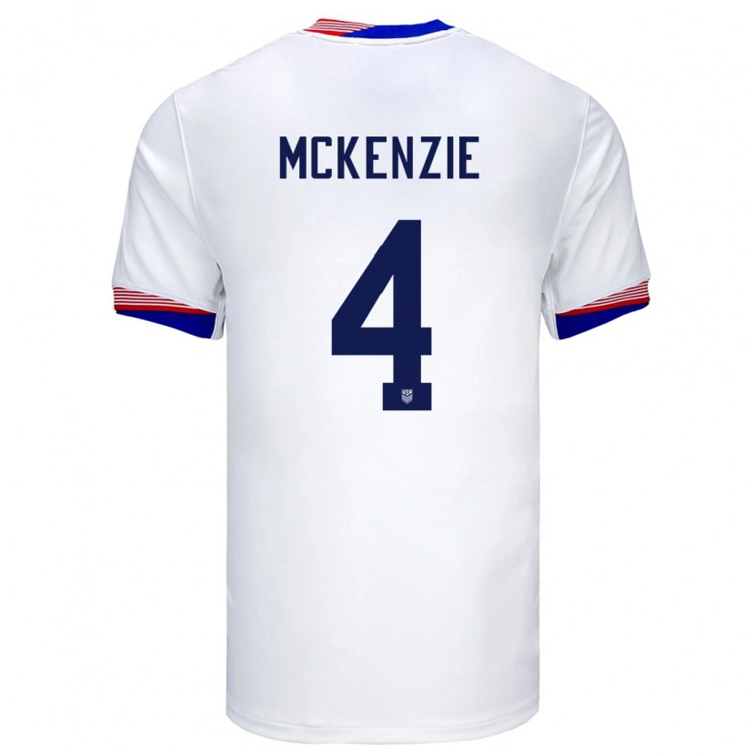 Danxen Enfant Maillot États-Unis Mark Mckenzie #4 Blanc Tenues Domicile 24-26 T-Shirt