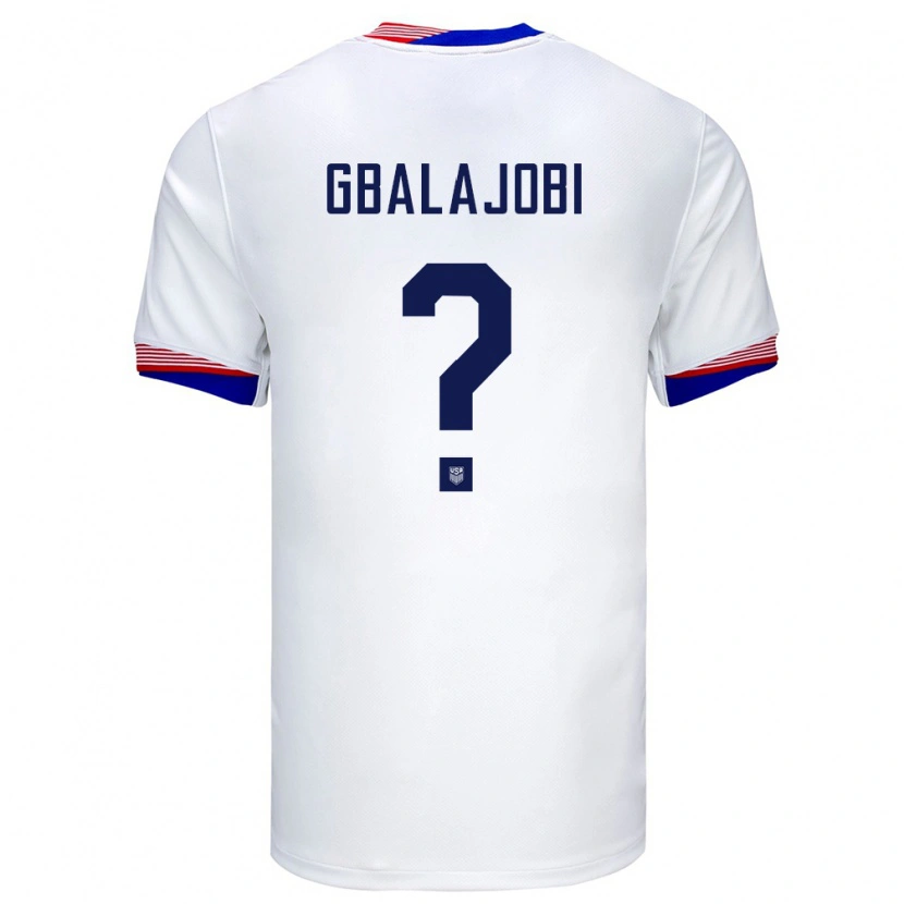 Danxen Enfant Maillot États-Unis Olatimoni Gbalajobi #0 Blanc Tenues Domicile 24-26 T-Shirt