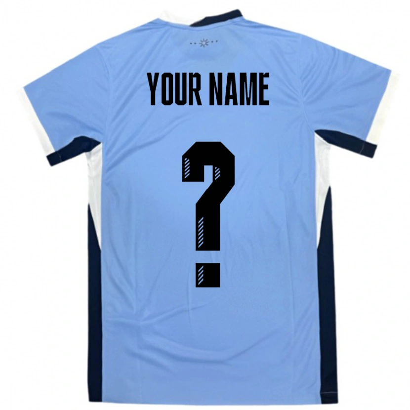 Danxen Enfant Maillot Uruguay Votre Nom #0 Blanc Noir Tenues Domicile 24-26 T-Shirt