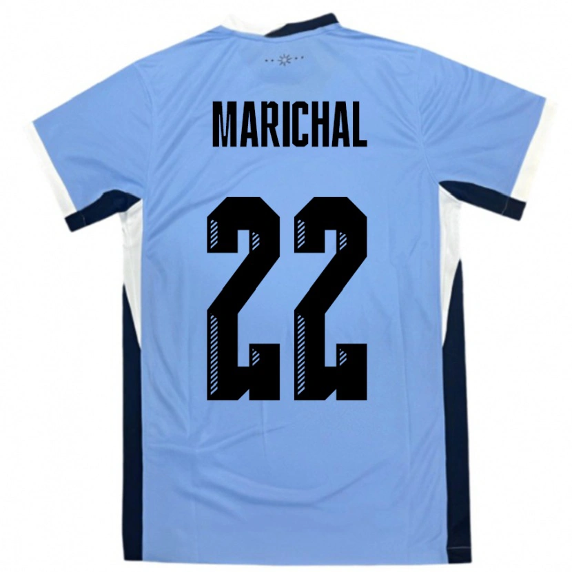 Danxen Enfant Maillot Uruguay Nicolás Marichal #22 Blanc Noir Tenues Domicile 24-26 T-Shirt