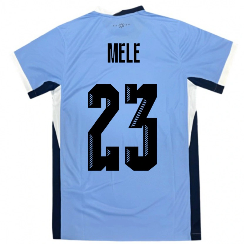 Danxen Enfant Maillot Uruguay Santiago Mele #23 Blanc Noir Tenues Domicile 24-26 T-Shirt