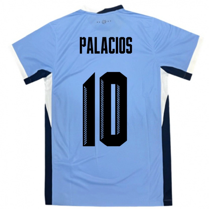 Danxen Enfant Maillot Uruguay Tiago Palacios #10 Blanc Noir Tenues Domicile 24-26 T-Shirt