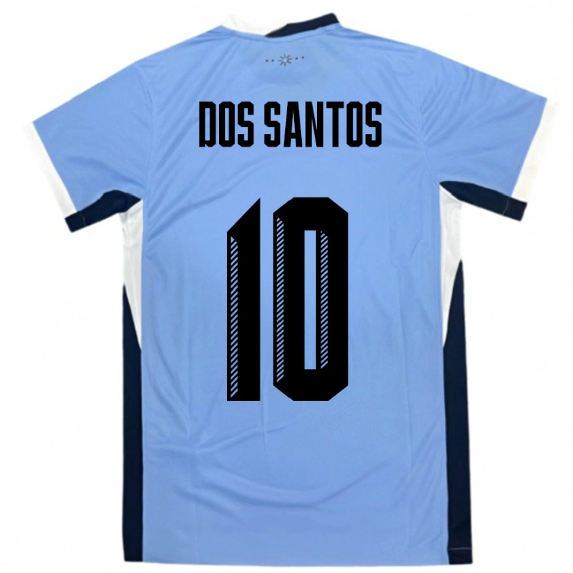 Danxen Enfant Maillot Uruguay Alexander Dos Santos #10 Blanc Noir Tenues Domicile 24-26 T-Shirt