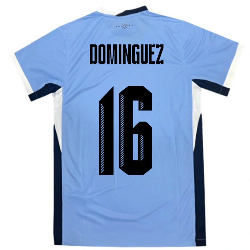 Danxen Enfant Maillot Uruguay Facundo Dominguez #16 Blanc Noir Tenues Domicile 24-26 T-Shirt