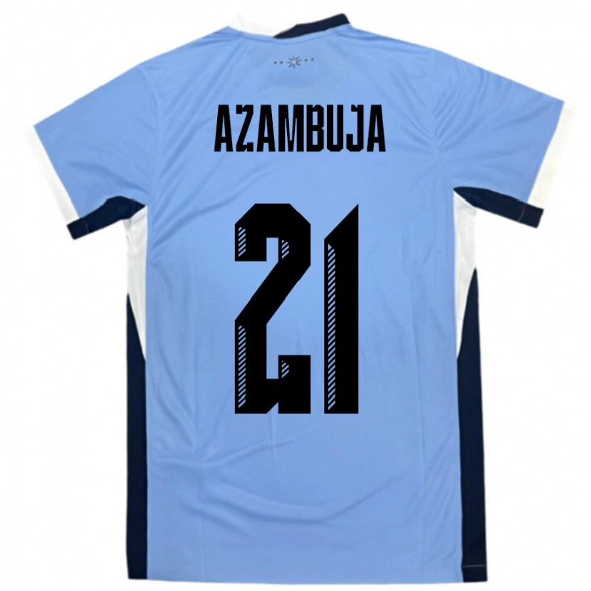 Danxen Enfant Maillot Uruguay Nicolas Azambuja #21 Blanc Noir Tenues Domicile 24-26 T-Shirt