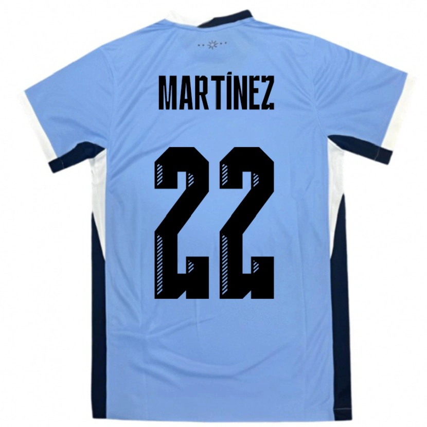 Danxen Enfant Maillot Uruguay Fredy Martínez #22 Blanc Noir Tenues Domicile 24-26 T-Shirt