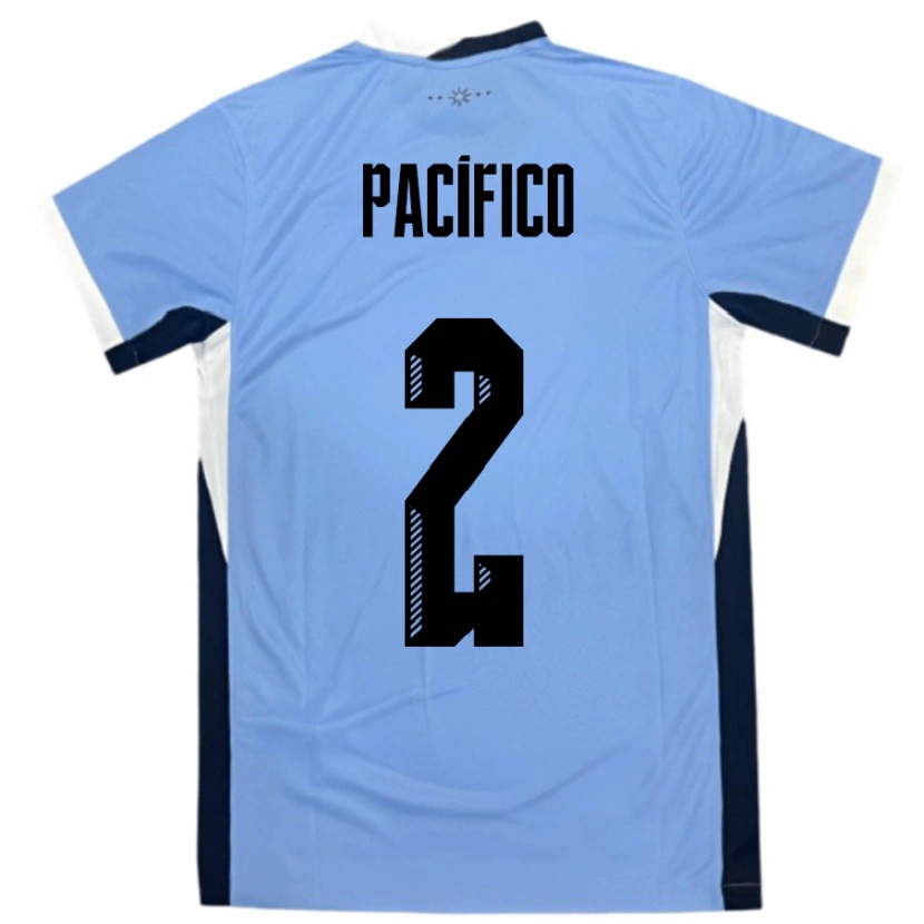 Danxen Enfant Maillot Uruguay Patricio Pacifico #2 Blanc Noir Tenues Domicile 24-26 T-Shirt
