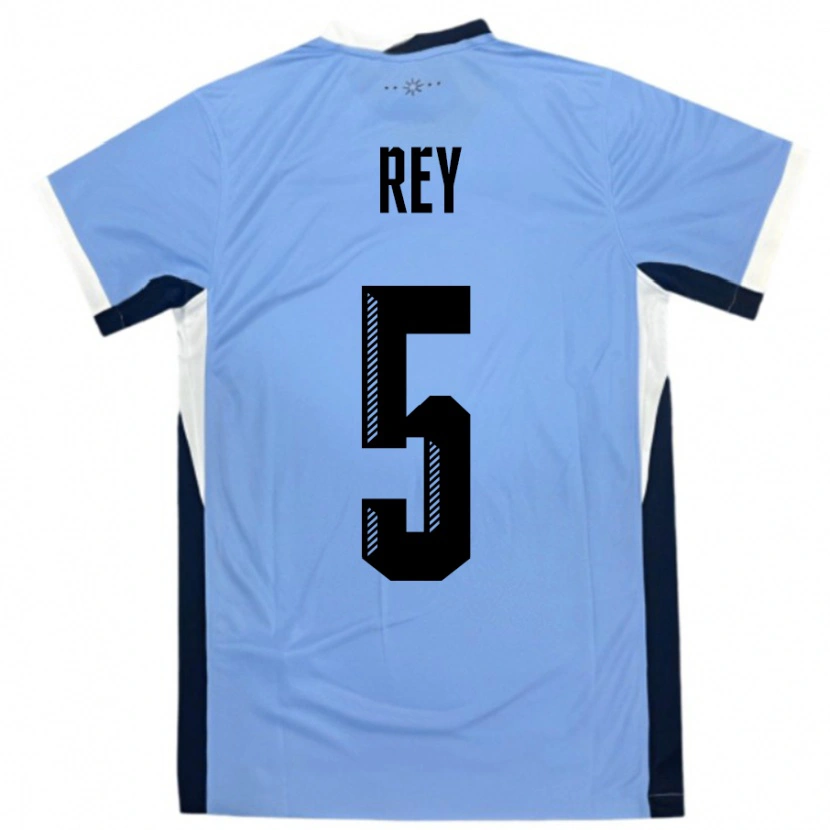 Danxen Enfant Maillot Uruguay Rodrigo Rey #5 Blanc Noir Tenues Domicile 24-26 T-Shirt