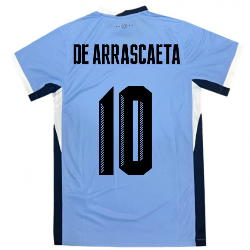 Danxen Enfant Maillot Uruguay Giorgian De Arrascaeta #10 Blanc Noir Tenues Domicile 24-26 T-Shirt