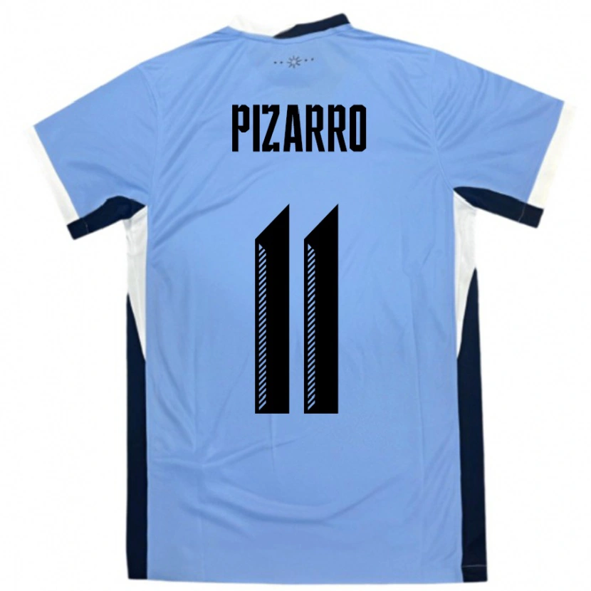 Danxen Enfant Maillot Uruguay Esperanza Pizarro #11 Blanc Noir Tenues Domicile 24-26 T-Shirt