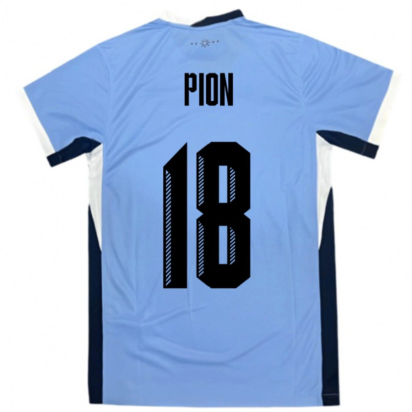 Danxen Enfant Maillot Uruguay Mariana Pion #18 Blanc Noir Tenues Domicile 24-26 T-Shirt