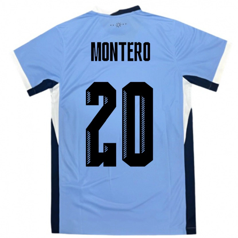 Danxen Enfant Maillot Uruguay Alfonso Montero #20 Blanc Noir Tenues Domicile 24-26 T-Shirt