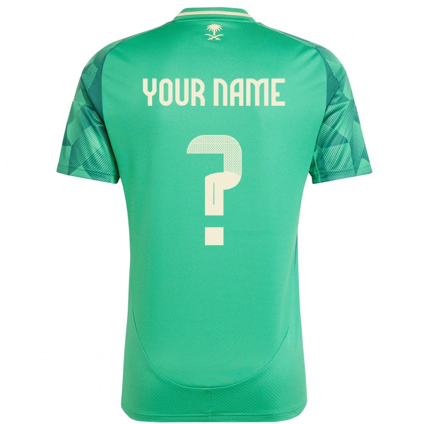 Danxen Enfant Maillot Arabie Saoudite Votre Nom #0 Vert Tenues Domicile 24-26 T-Shirt