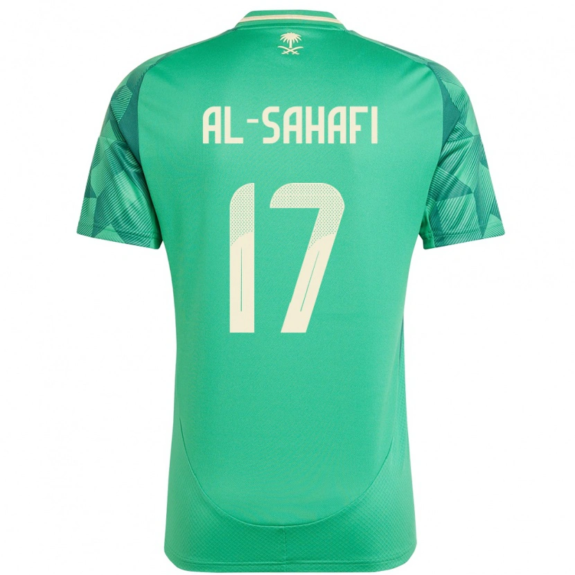Danxen Enfant Maillot Arabie Saoudite Marwan Al-Sahafi #17 Vert Tenues Domicile 24-26 T-Shirt