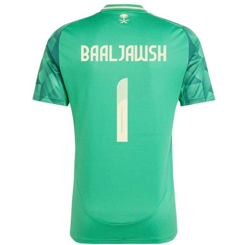 Danxen Enfant Maillot Arabie Saoudite Turki Baaljawsh #1 Vert Tenues Domicile 24-26 T-Shirt