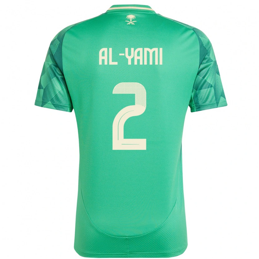 Danxen Enfant Maillot Arabie Saoudite Marwan Al-Yami #2 Vert Tenues Domicile 24-26 T-Shirt