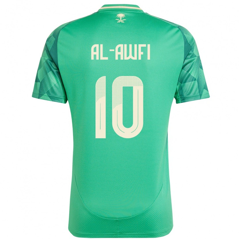 Danxen Enfant Maillot Arabie Saoudite Al-Walid Al-Awfi #10 Vert Tenues Domicile 24-26 T-Shirt