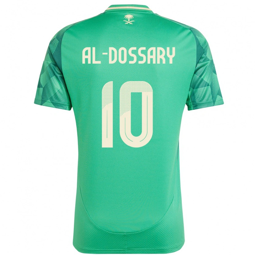 Danxen Enfant Maillot Arabie Saoudite Abdullah Al-Dossary #10 Vert Tenues Domicile 24-26 T-Shirt