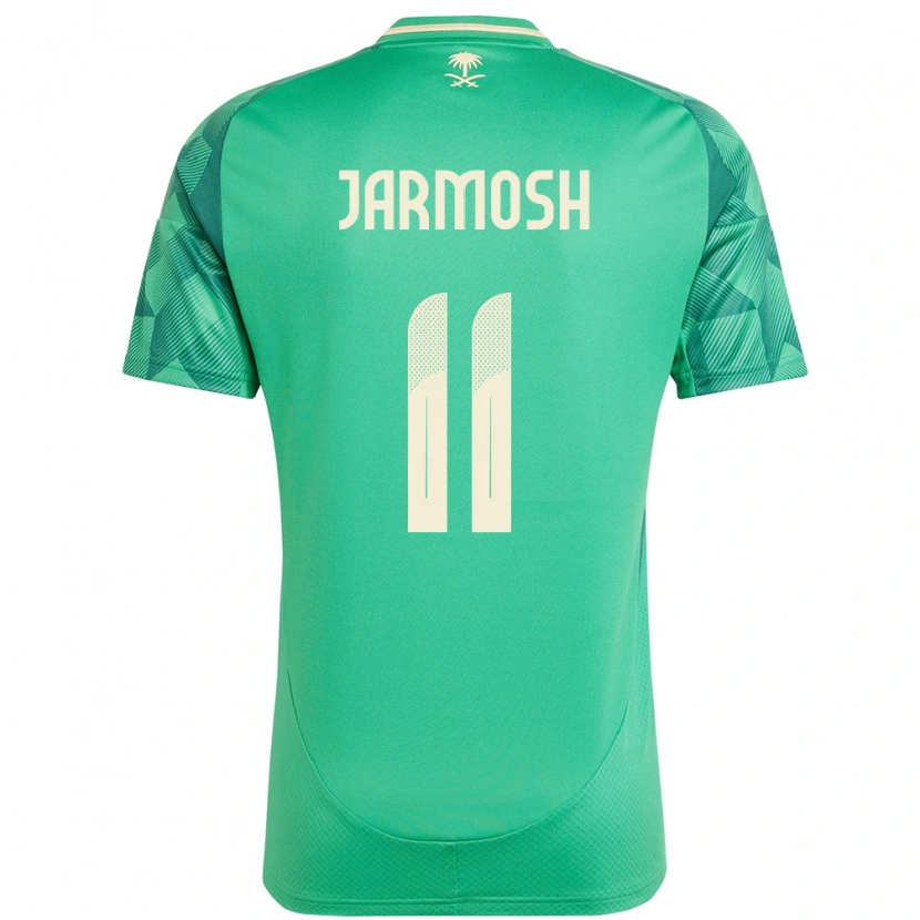 Danxen Enfant Maillot Arabie Saoudite Abdulaziz Jarmosh #11 Vert Tenues Domicile 24-26 T-Shirt