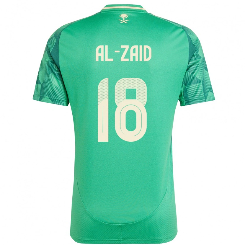 Danxen Enfant Maillot Arabie Saoudite Suhayb Al-Zaid #18 Vert Tenues Domicile 24-26 T-Shirt