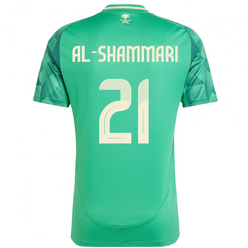 Danxen Enfant Maillot Arabie Saoudite Musaed Al-Shammari #21 Vert Tenues Domicile 24-26 T-Shirt