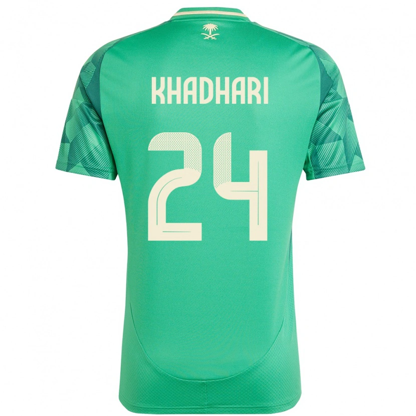 Danxen Enfant Maillot Arabie Saoudite Murad Khadhari #24 Vert Tenues Domicile 24-26 T-Shirt