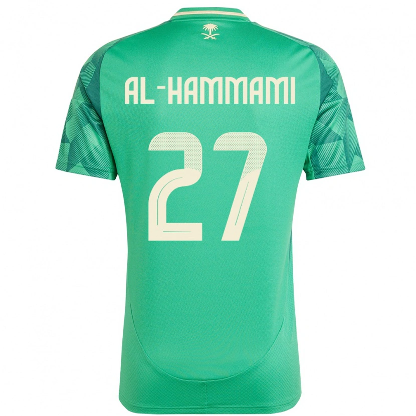 Danxen Enfant Maillot Arabie Saoudite Hammam Al-Hammami #27 Vert Tenues Domicile 24-26 T-Shirt
