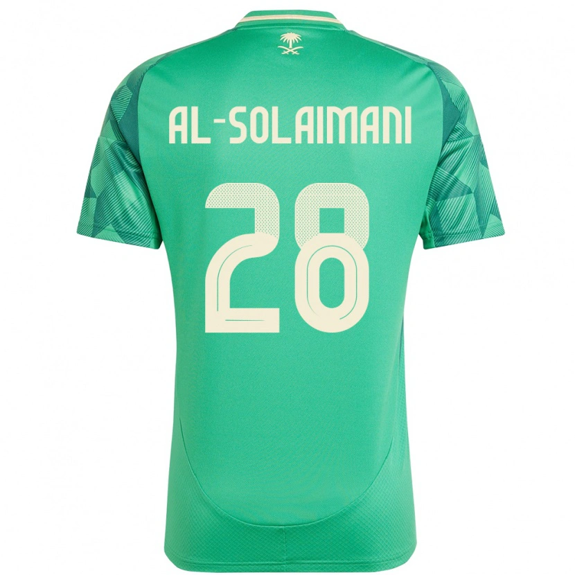 Danxen Enfant Maillot Arabie Saoudite Solaiman Al-Solaimani #28 Vert Tenues Domicile 24-26 T-Shirt