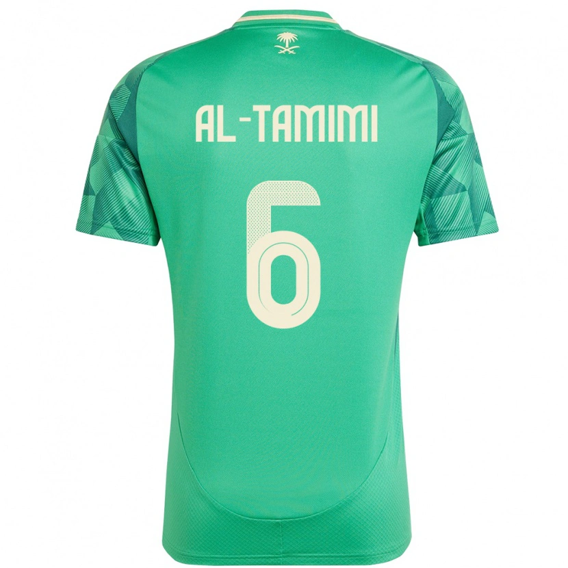 Danxen Enfant Maillot Arabie Saoudite Maryam Al Tamimi #6 Vert Tenues Domicile 24-26 T-Shirt