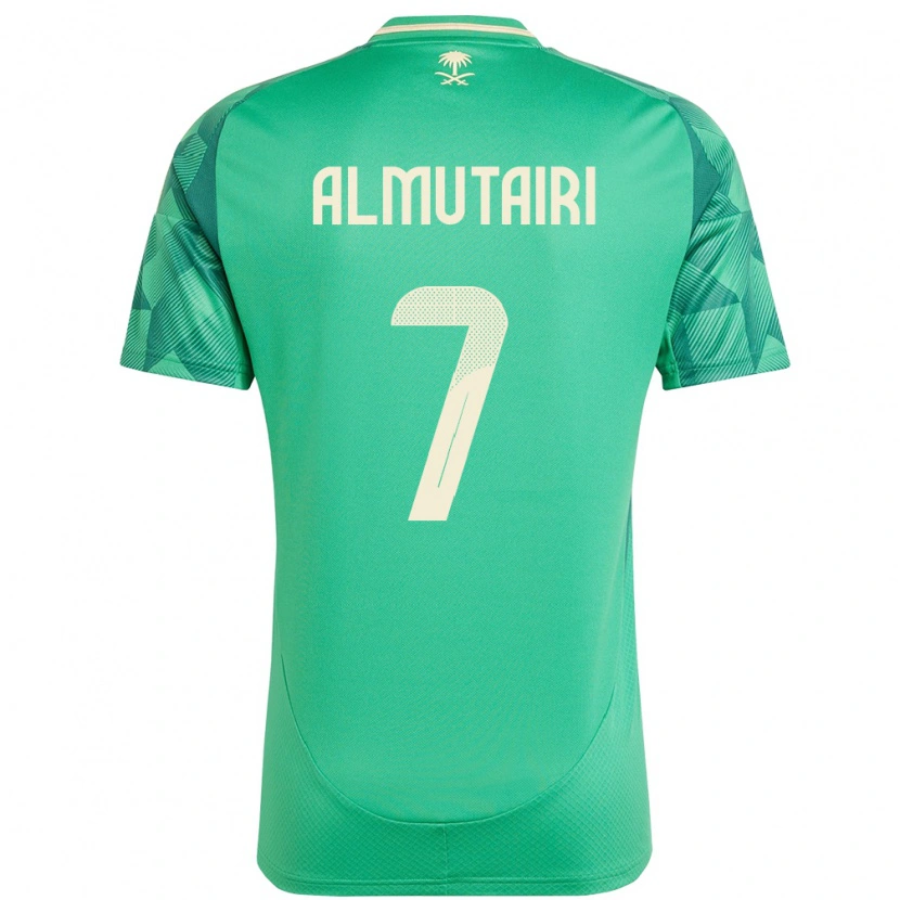 Danxen Enfant Maillot Arabie Saoudite Nawaf Almutairi #7 Vert Tenues Domicile 24-26 T-Shirt