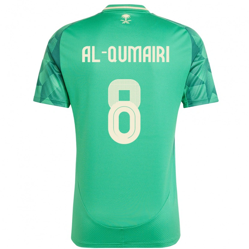 Danxen Enfant Maillot Arabie Saoudite Nawaf Al Qumairi #8 Vert Tenues Domicile 24-26 T-Shirt