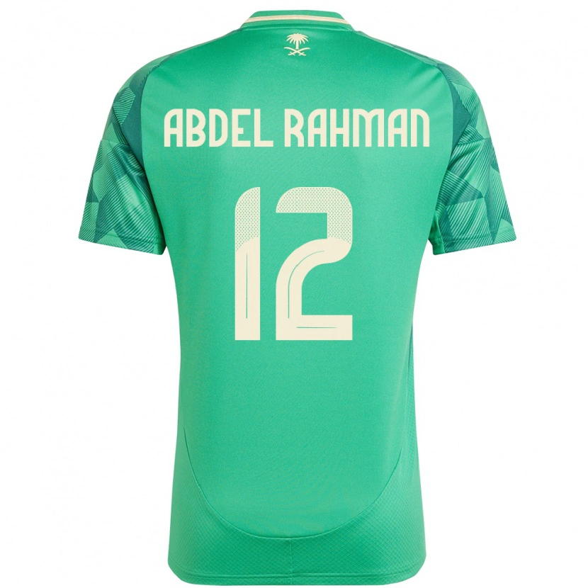 Danxen Enfant Maillot Arabie Saoudite Mona Abdel Rahman #12 Vert Tenues Domicile 24-26 T-Shirt