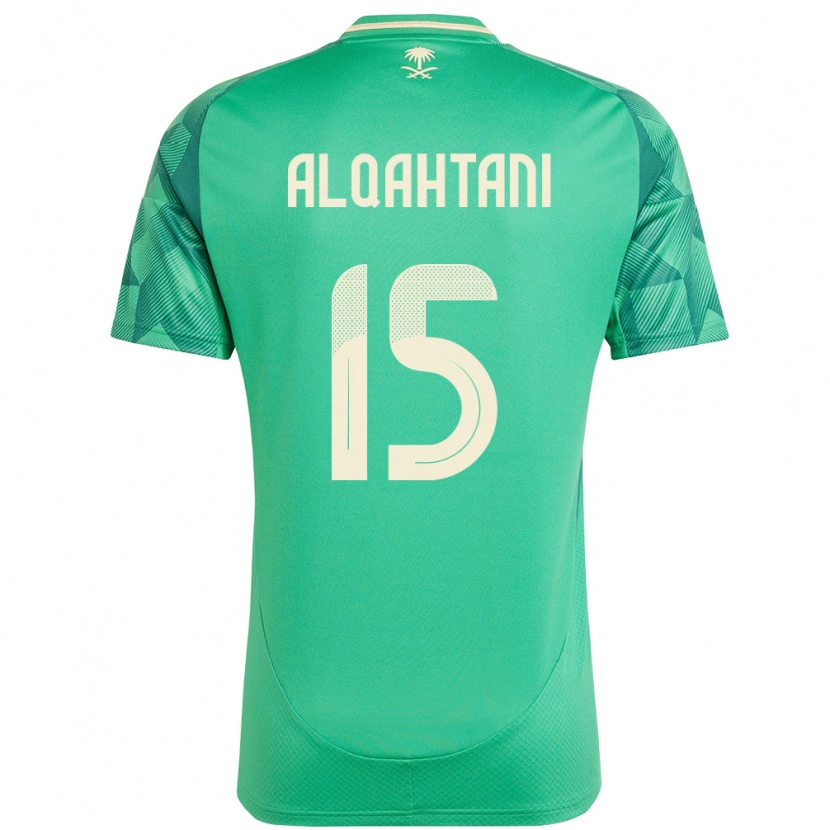 Danxen Enfant Maillot Arabie Saoudite Mohammed Alqahtani #15 Vert Tenues Domicile 24-26 T-Shirt