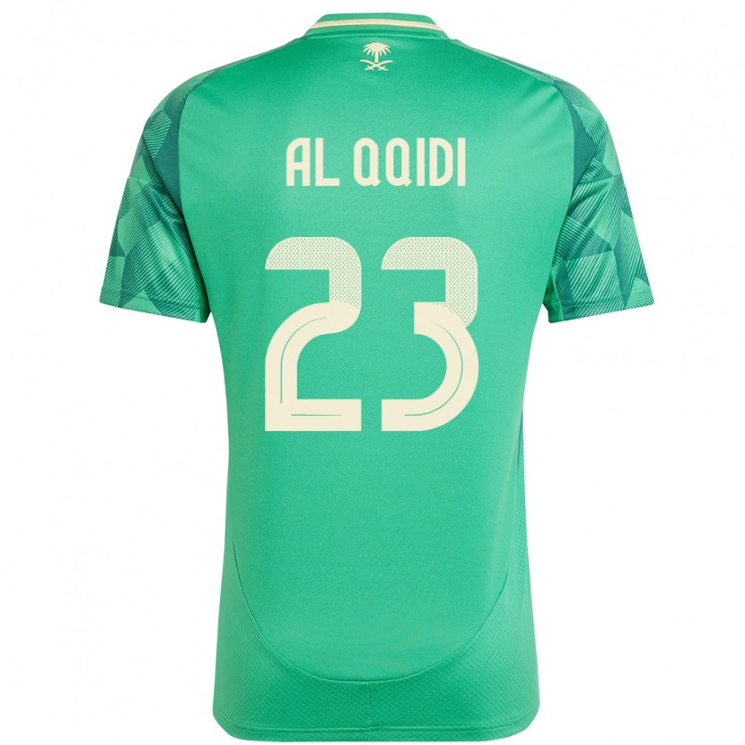 Danxen Enfant Maillot Arabie Saoudite Nawaf Al Qqidi #23 Vert Tenues Domicile 24-26 T-Shirt