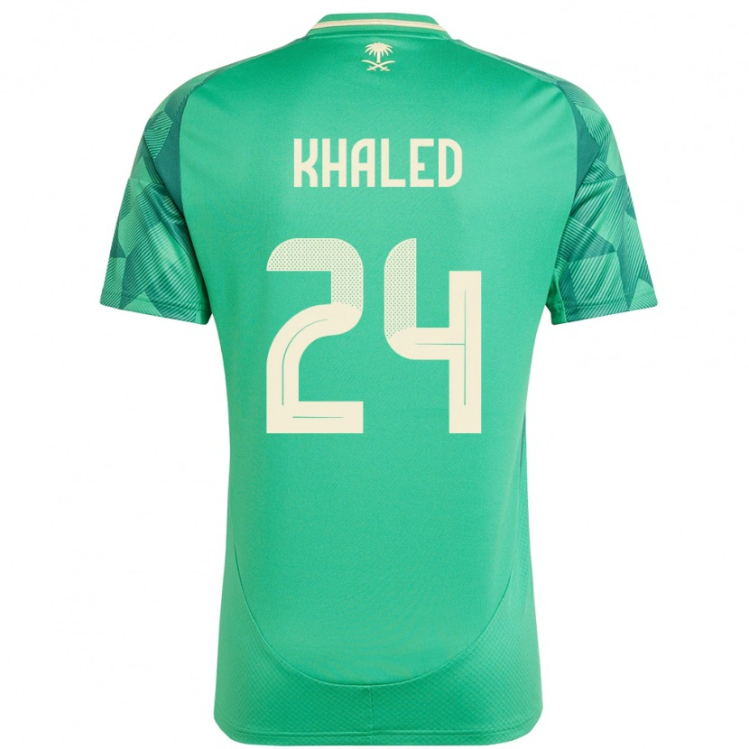 Danxen Enfant Maillot Arabie Saoudite Atheer Khaled #24 Vert Tenues Domicile 24-26 T-Shirt