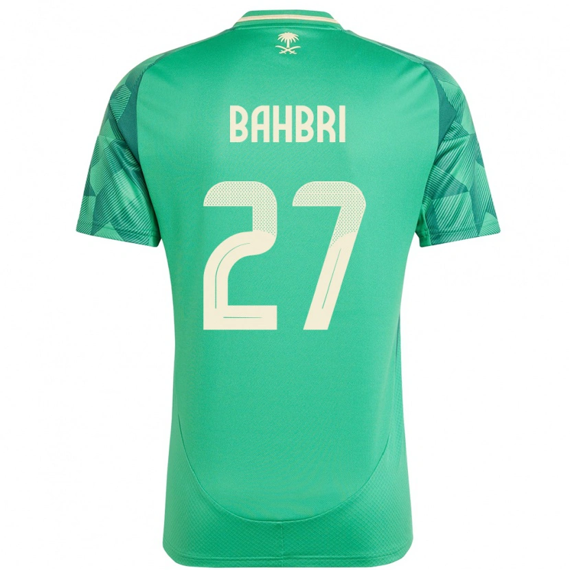 Danxen Enfant Maillot Arabie Saoudite Hatan Bahbri #27 Vert Tenues Domicile 24-26 T-Shirt