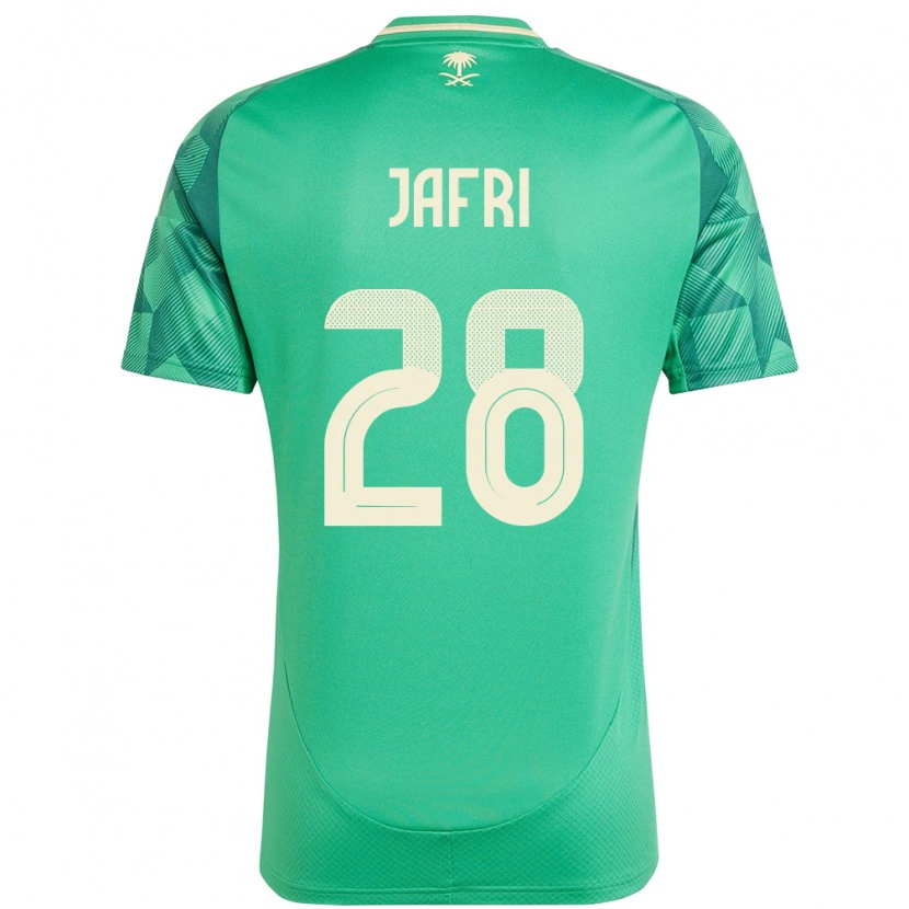 Danxen Enfant Maillot Arabie Saoudite Farah Jafri #28 Vert Tenues Domicile 24-26 T-Shirt