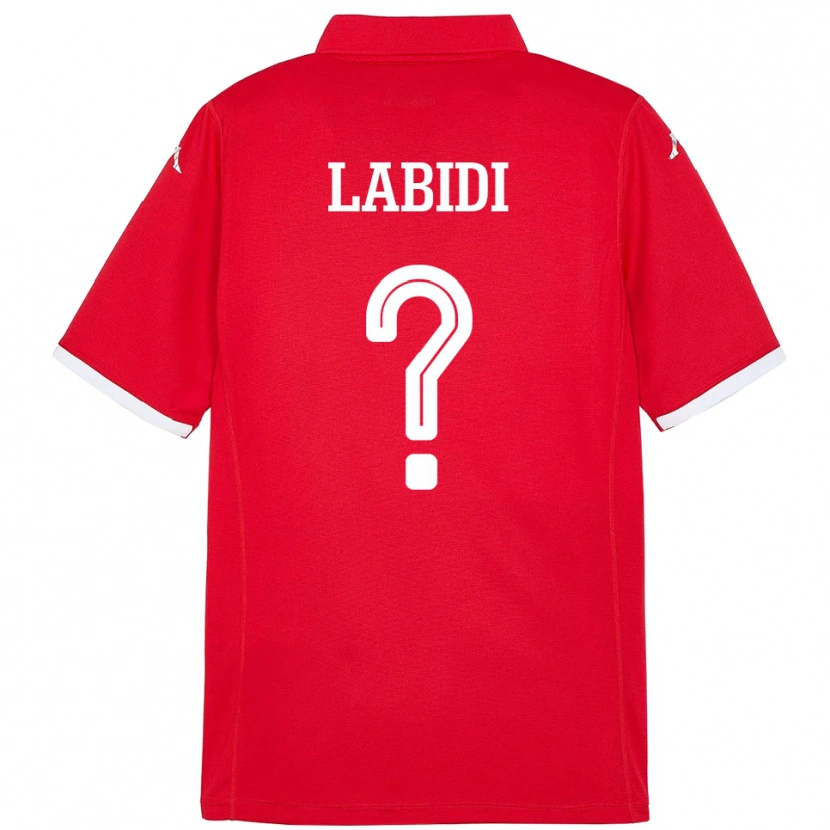 Danxen Enfant Maillot Tunisie Chiheb Labidi #0 Rouge Tenues Domicile 24-26 T-Shirt