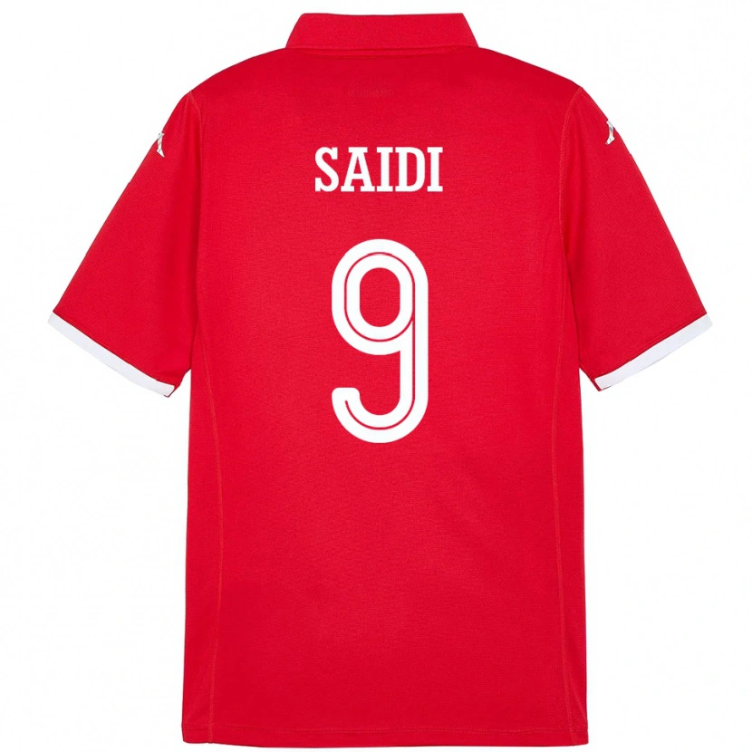Danxen Enfant Maillot Tunisie Anisse Saidi #9 Rouge Tenues Domicile 24-26 T-Shirt