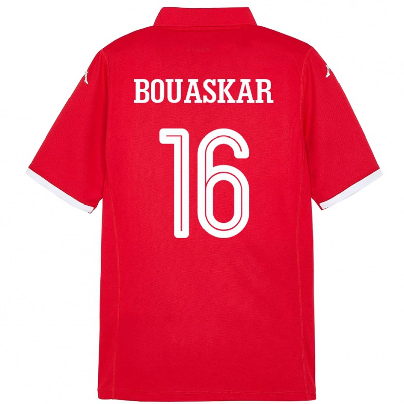 Danxen Enfant Maillot Tunisie Slim Bouaskar #16 Rouge Tenues Domicile 24-26 T-Shirt