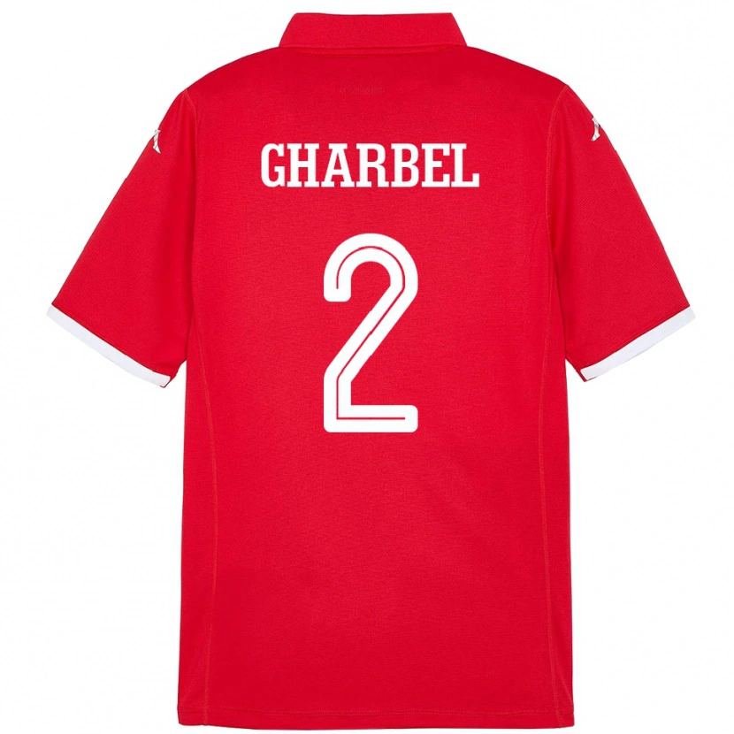 Danxen Enfant Maillot Tunisie Mahmoud Gharbel #2 Rouge Tenues Domicile 24-26 T-Shirt