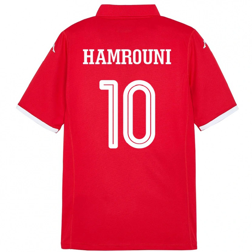Danxen Enfant Maillot Tunisie Rayen Hamrouni #10 Rouge Tenues Domicile 24-26 T-Shirt